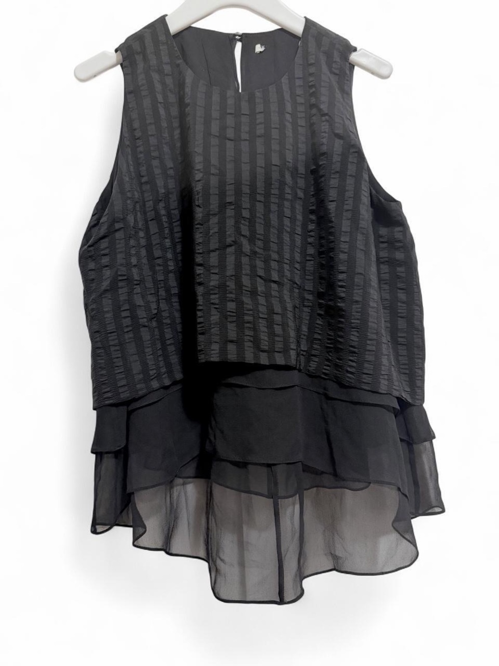 Jonathan Simkhai black silk chiffon top fits like size S, but can fit M